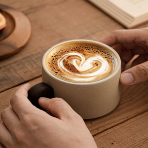 Tasse à café <span class=keywords><strong>en</strong></span> céramique avec poignée <span class=keywords><strong>en</strong></span> <span class=keywords><strong>bois</strong></span> vintage, 250 ml, grande capacité, tasse à thé moderne, tasse à dessert, tasse à café pour le thé de l'après-midi - Product Image 5