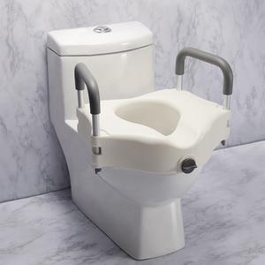 Rehausseur de siège de toilette ergonomique en PE de haute qualité avec main courante Équipement de sécurité de salle de bain pour personnes âgées - Product Image 2