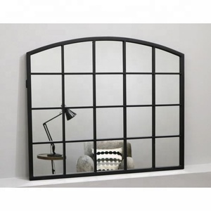 Large Decorative Outdoor <strong>Black</strong> Metal Wall Hanging <strong>Window</strong> Arch Frame <strong>Mirrors</strong> - Product Image 6