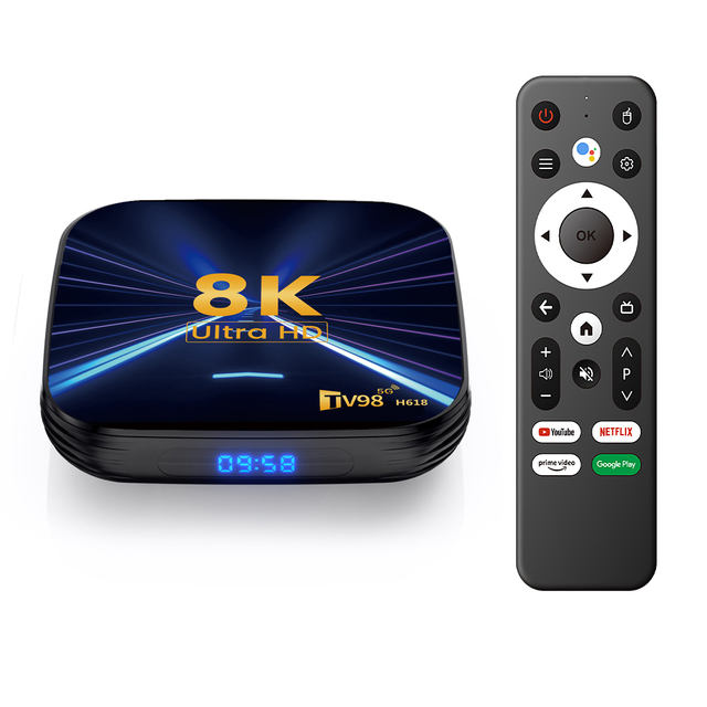 Tv98 Allwinner H618 Quad Core 4GB Ram Stb 8K Streaming Media Player Smart Internet Best Linux Google Android 14 Set-top Tv Box