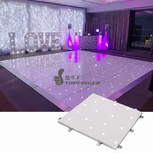 Suelo acrílico de alta calidad, iluminación LED brillante, Blanco completo, baile de estrellas, decoración de boda, evento, bar