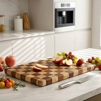 Planche à découper en bois massif à grain croisé de qualité supérieure, épaisse et robuste, pour chef professionnel