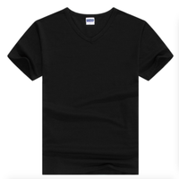 2024 Loose Casual Komfort 100% Baumwolle Herren Plain V Neck T-Shirts Großhandel Schwarz Designer T-Shirts für Herren 2024
