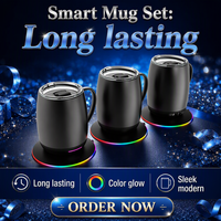 Chauffe-tasse intelligent personnalisé avec logo, chauffe-tasse sans fil, contrôle intelligent de la température, tasse à café auto-chauffante pour les voyages
