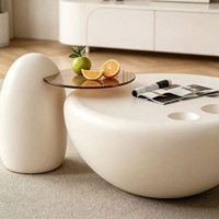 Mesa de Centro Moderna Francesa Ecológica de MDF para Sala de Estar, Diseño Decorativo para Apartamentos Pequeños, Muebles para el Hogar