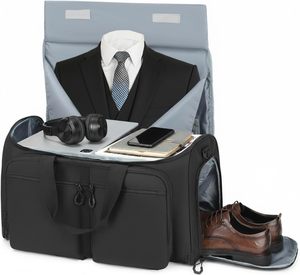 Factory Wholesale Custom Wheeled Garment <b>Trolley</b> Suit Bag Duffle <b>Suitcase</b> Overnight Pu Leather Travel Duffle Bag - Product Image 1