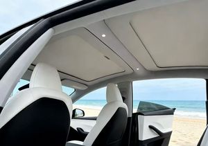 Parasol para Ventana de Techo de Coche Eléctrico ULK, Protección UV para Verano, Color Blanco y Beige, Retráctil Automático, Plegable - Product Image 4