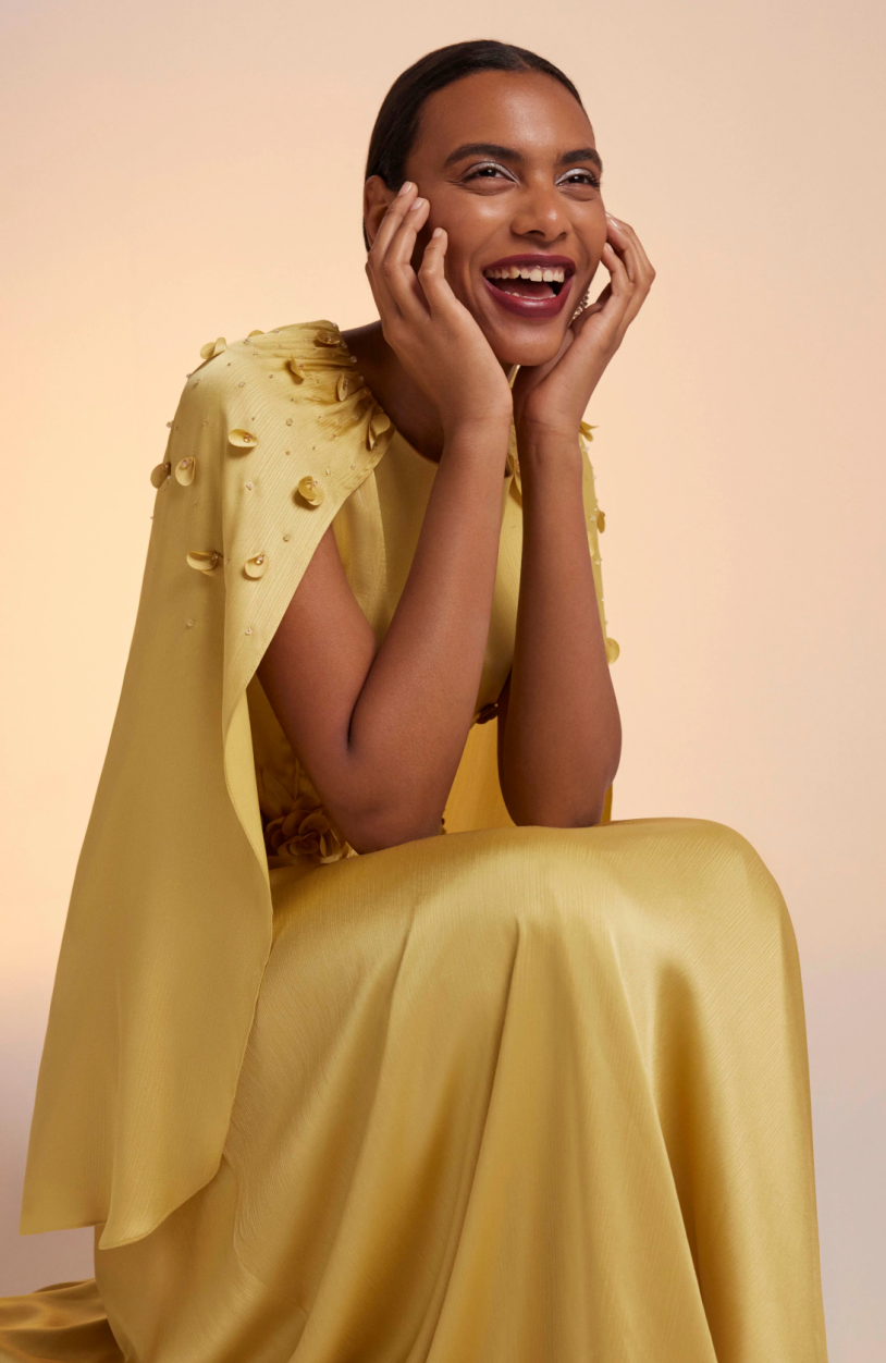 gold eid dress Eid Dress 2 Pieces Set Hotfix Rhinestones Satin Open Abaya Kaftan Dres –  Urgarment main image 0
