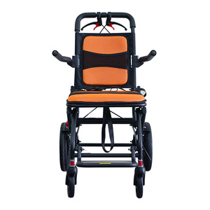 Manual Wheelchair Lightweight Foldable Aluminum Alloy <b>Small</b> Wheel For Elderly Travel Airplane Use - Product Image 1