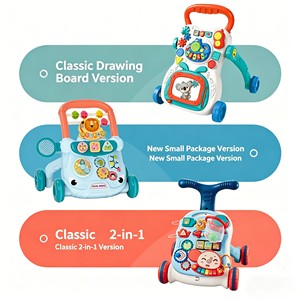Marche-bébé avec volant, musique, boutons lumineux, pour apprendre à se tenir debout, avec volant - Product Image 3