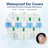 Autocollants imperméables pour les oreilles, en coton rembourré, film PU auto-adhésif pour la natation, la douche, le bain, pour garder les oreilles au sec