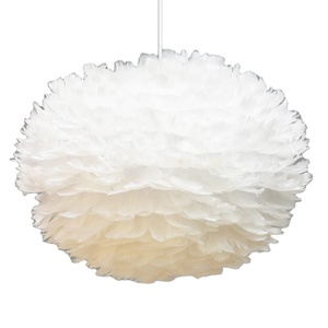 Home Decoration <strong>White</strong> Large Sphere <strong>Feather</strong> <strong>Lampshade</strong> <strong>Feather</strong> Ball Light - Product Image 1
