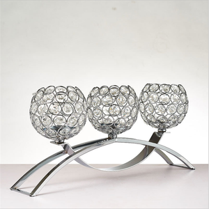 Casa Decorativo Candeliere Ponte D'oro Da Sposa Centrotavola candelabri 3 in 1 Supporti Di Candela di Cristallo - Product Image 5