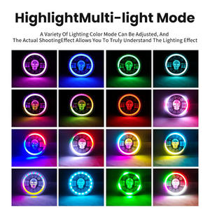 Phare LED en forme de crâne de 7 pouces avec anneau lumineux DRL Hi/Lo, phare circulaire universel RGB, étanche IP67, accessoires automobiles - Product Image 6