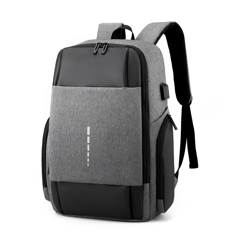 حقيبة ظهر للابتوب أنيقة ومتقنة وأنيقة ومتعددة الطبقات ، حقيبة ظهر للابتوب غير رسمية وشحن USB