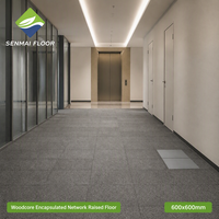 Panneau de plancher flottant à âme en bois encapsulée pour l'infrastructure de bureau intelligent, le routage modulaire des câbles et les modifications flexibles de l'espace de travail