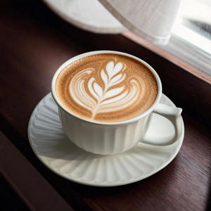 Ensemble tasse et soucoupe à café rétro en céramique, latte art, haut de gamme, exquis et personnalisé - Product Image 5