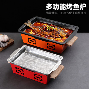 Stainless Steel Grill Pan Rectangular Non Stick Durable For Fish Seafood Bullfrog Crayfish Grilling - Product Image 5