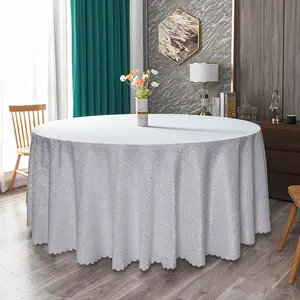 Luxury 132 Round Damask White Table Cloth For Wedding Round Polyester