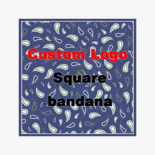 Benutzer definierte Baumwolle Polyester Seide quadratische Bandanas Low Moq Design Bandana