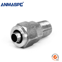 Adaptateur de raccordement de tube fileté externe en acier inoxydable PC, raccord rapide hexagonal BSPT