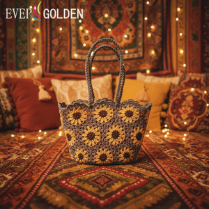 Mode grand-mère <span class=keywords><strong>Crochet</strong></span> femmes sacs à bandoulière <span class=keywords><strong>Crochet</strong></span> sac fourre-tout Daisy personnalisé femmes sac à main <span class=keywords><strong>crochet</strong></span> à la main coton sacs à main fleur sac - Product Image 3