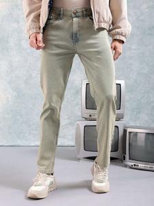 Jeans slim fit uni extensible pour homme, pantalon en denim élégant et confortable pour tous les jours, bureau, décontracté, voyage, extérieur, mode de rue - Product Image 3