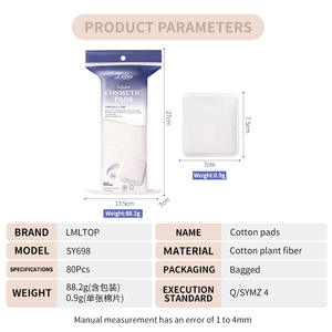 Lmltop Carrés de cotons démaquillants 80 unités Taille XL Pour usage quotidien - Product Image 5