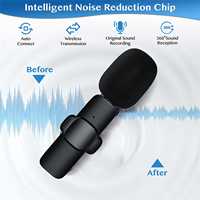 Microphone sans fil K15 de haute qualité 3 en 1 Microphone sans fil double pour 3,5 mm pour Type-C pour téléphone