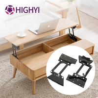 La mesa de acero laminado en frío HIGHYI admite el amortiguador hidráulico, elevador de mesa de té, accesorios de hardware para muebles, soporte plegable