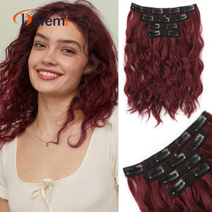 ผมต่อแบบสั้นหยักศกสำหรับผู้หญิง ชุด 4 ชิ้น ยาว 30 ซม. น้ำหนัก 130 กรัม ผมต่อสังเคราะห์ - Product Image 5