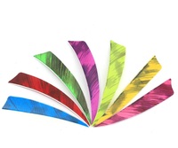 Plumes de dindon naturelles Musen Archery de 3, 4 et 5 pouces, forme parabolique, rayées, barbelées, camouflage, pour flèches de tir à l'arc