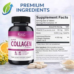 Tabletas de Colágeno, Vitamina C y Biotina de Marca Privada al por Mayor para el Cuidado de la Piel, Cabello y Uñas / Servicio Personalizado OEM ODM - Product Image 3