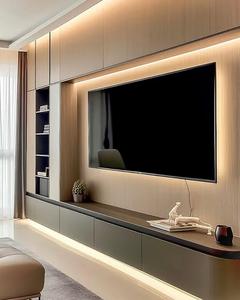 <span class=keywords><strong>Meuble</strong></span> <span class=keywords><strong>TV</strong></span> <span class=keywords><strong>mural</strong></span> design moderne et luxueux pour salon, <span class=keywords><strong>ensemble</strong></span> de meubles en bois avec panneaux muraux. - Product Image 3