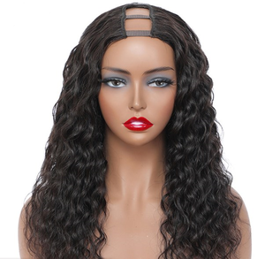 Bán buôn burmese V phần xoăn glueless Full Head clip trong nửa <span class=keywords><strong>U</strong></span> V một phần hình dạng Tóc Giả Remy tóc giả tóc con người cho phụ nữ da đen - Product Image 6