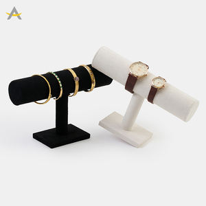 Présentoir de Luxe Auralux pour Montres et Bijoux, Support en Velours en Forme de T pour Bracelets et Bijoux - Product Image 1