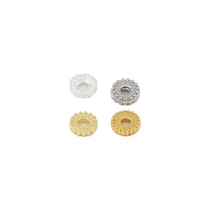 Cuentas espaciadoras de oro genuino de 18K/14K que preservan el color, rueda en forma de engranaje de aleación de 6 mm, espaciador de material para collar/pulsera DIY D93 - Product Image 5