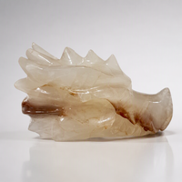 Crânes de dragon en quartz naturel sculptés à la main, tailles personnalisées, pierres précieuses de guérison, figurine DIY, décoration intérieure