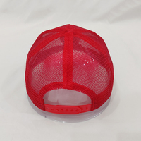Casquette de camionneur en maille intégrale avec bord rouge néon en PVC transparent, pare-soleil personnalisé, respirante, été, snapback, casquette de baseball