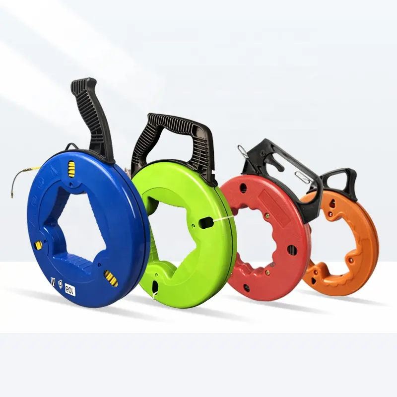 Handle Ergonomic Cable Pulling Tool Wire Puller Electrical Fiberglass / Steel Fish Tape Reel