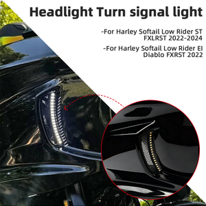 ไฟ LED หน้ารถแบบมีช่องระบายอากาศ พร้อมไฟเลี้ยวและไฟวิ่งกลางวัน DRL สำหรับรถมอเตอร์ไซค์ฮาร์เลย์ ซอฟเทล โลว์ไรเดอร์ ST อุปกรณ์ตกแต่งรถมอเตอร์ไซค์ - Product Image 5