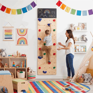 Muro de Escalada Plegable de Madera de Alta Calidad, Gimnasio Interior, Área de Juegos, Muebles Infantiles con Pizarra para Dibujar - Product Image 5