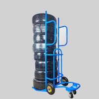 Carro de transporte cerrado de cuatro ruedas, carro de mano para neumáticos de coche, carro de mano con ruedas, transportador de neumáticos y herramienta de manejo