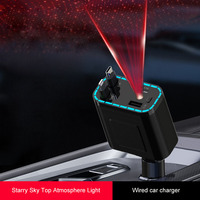 H11 chargeur de voiture 120w ciel étoilé haut atmosphère lumière câble télescopique un à quatre téléphone portable prise de Conversion de charge rapide