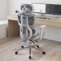 Chaise de bureau Runwood de luxe moderne à dossier haut en maille, design ergonomique confortable, hauteur réglable, appui-tête pivotant et coulissant