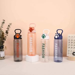 Healthy and Reusable Water Bottle With Solid Color PC <b>Plastic</b> and One-Button Cap - Product Image 2