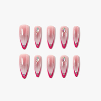 Uñas Acrílicas de Lujo Personalizadas al por Mayor, Uñas Postizas Artificiales de Alta Calidad, Diseño de Mariposa con Punta Francesa Stiletto