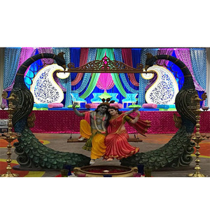 Boda India Sangeet Stage Peacock Swing/Jhula Royal Wedding Mehndi Stage Peacock Swing Gujarati Theme Wedding Swing Jhula USA - Product Image 1