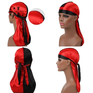 Turban Durag en satin soyeux unisexe, style hip-hop doux, avec queue extra longue, pour <span class=keywords><strong>homme</strong></span> - Product Image 6
