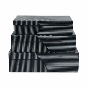 Scatole Decorative a Righe con Coperchio per Arredamento Casa, Tavolo Console, Gioielli, Decorazione Camera da Letto - Product Image 6
